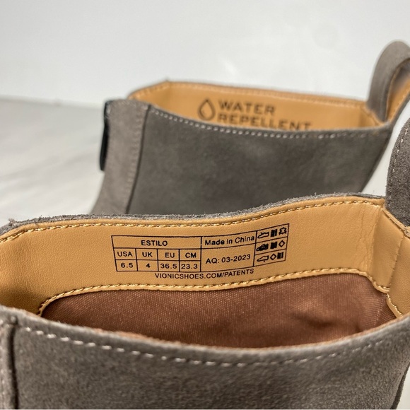 Vionic Estilo Gray Suede Front Zip Bootie 6 1/2 - Picture 12 of 15